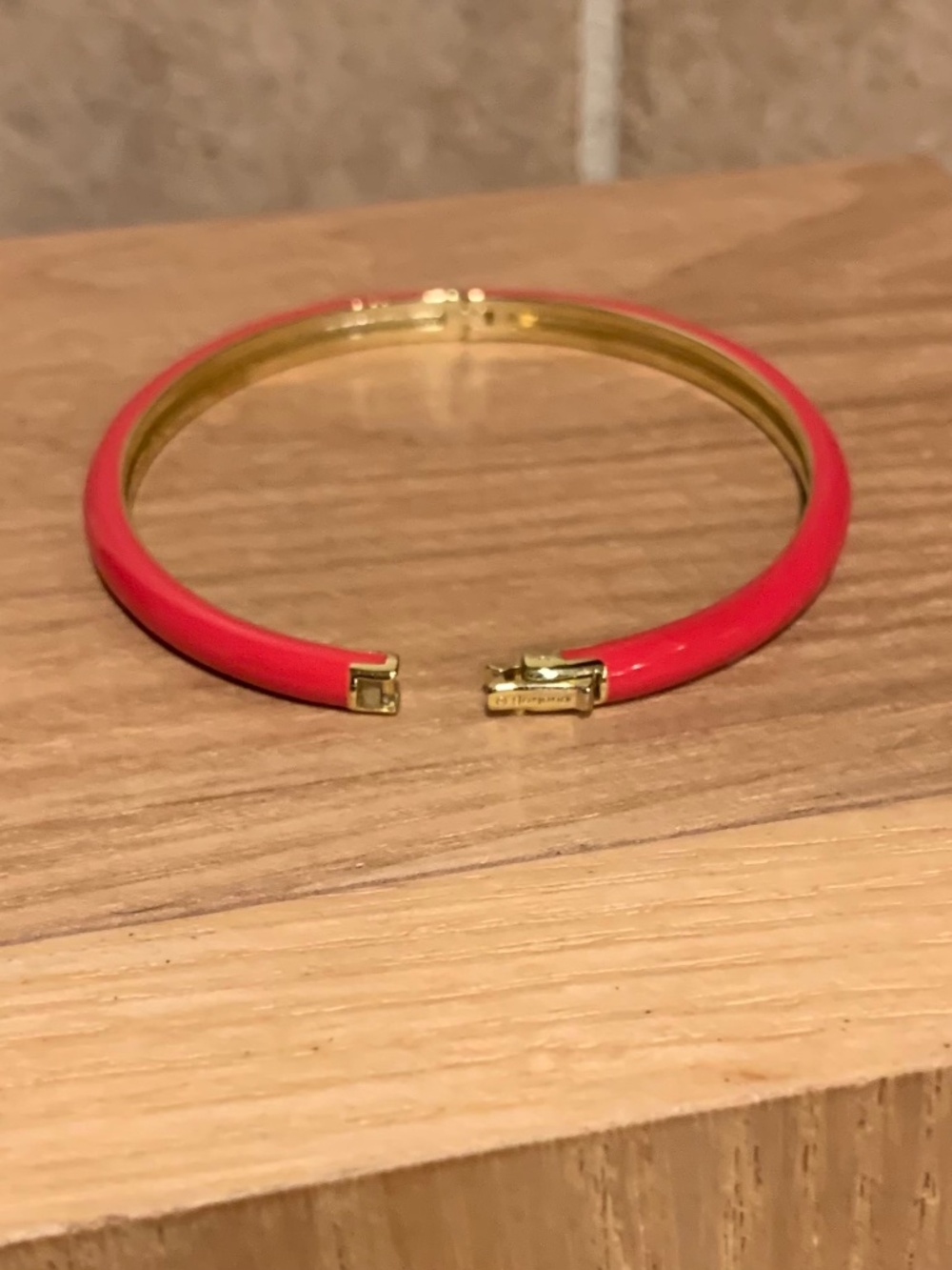 Gorjana Pink Enamel Hinged Bangle Bracelet - Picture 5 of 7